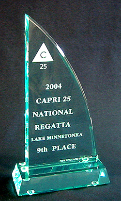 Jade Acrylic Mainsail Sailing Trophy